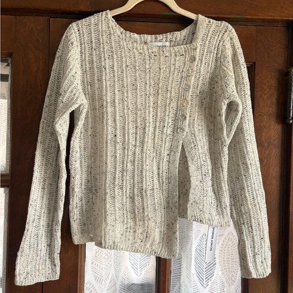 Princess Polly Lenker Knit Split Front Jumper in Grey Offset Button Cardigan NWT - Picture 10 of 14